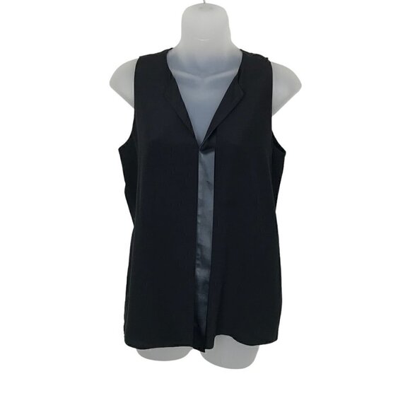 Judith & Charles 100% Silk Black V-neck Sleeveless Blouse Size 2 - Picture 1 of 7